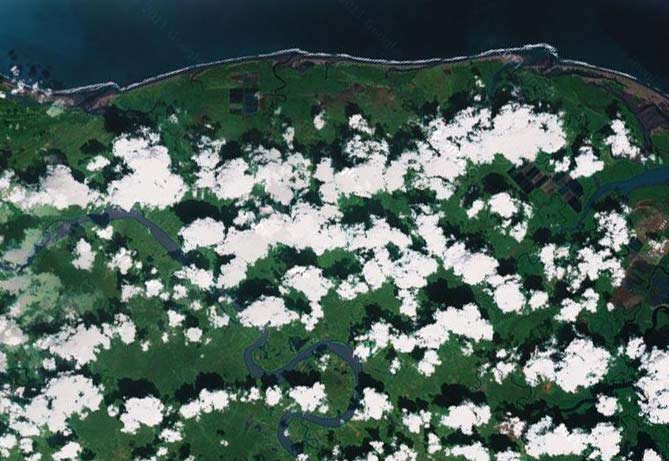 Nuages ctiers: vue satellite