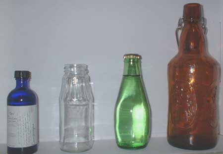 Des verres  bouteilles colors