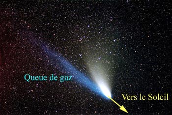 queue de plasma de comète