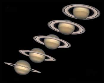 Saturne depuis la Terre: Tlescope Hubble
