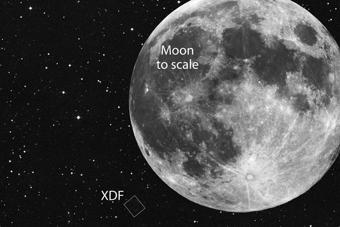 XDF et la Lune ©HST
