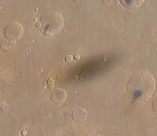Ombre de Phobos sur Mars