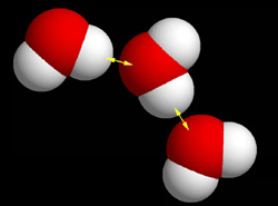 Liaisons entre molécules d'eau